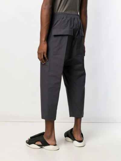 Shop Rick Owens Cropped Tailored Trousers In Blue
