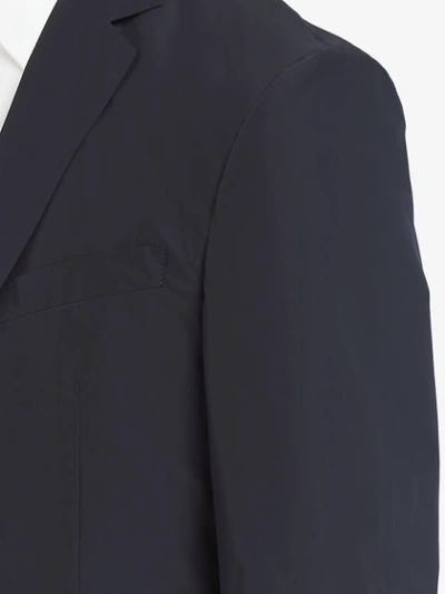 Shop Prada Technical Poplin Single-breasted Jacket In Blue