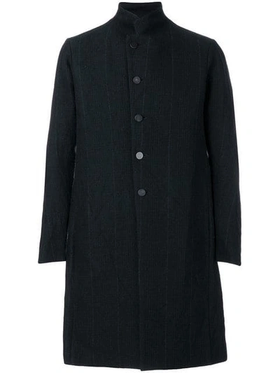 Shop Devoa Pinstriped Coat In Black