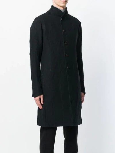 Shop Devoa Pinstriped Coat In Black