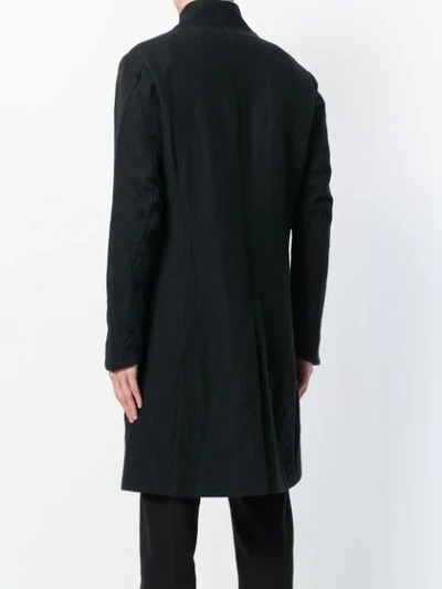 Shop Devoa Pinstriped Coat In Black