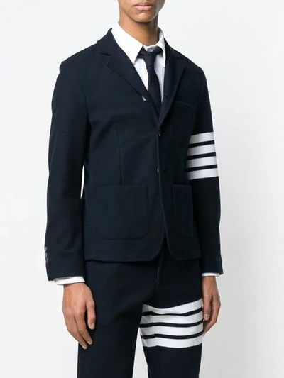 Shop Thom Browne 4-bar Blazer In Blue