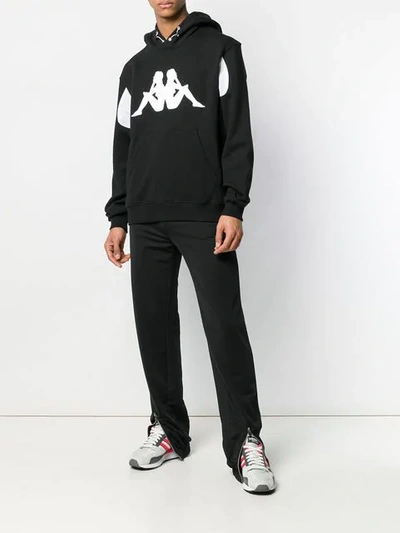 Shop Kappa Logo Print Hoodie In Black