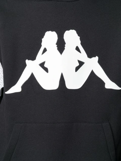 Shop Kappa Logo Print Hoodie In Black