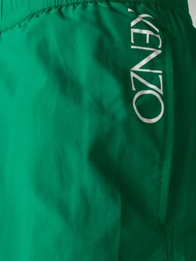 Shop Kenzo Logo Swimming Shorts In Green