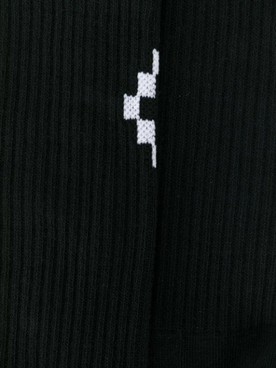 Shop Marcelo Burlon County Of Milan Logo Knit Socks In Black