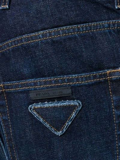 Shop Prada Cropped Baggy Jeans In Blue