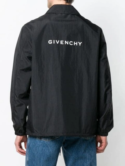 Shop Givenchy Logo Patch Coat In Black