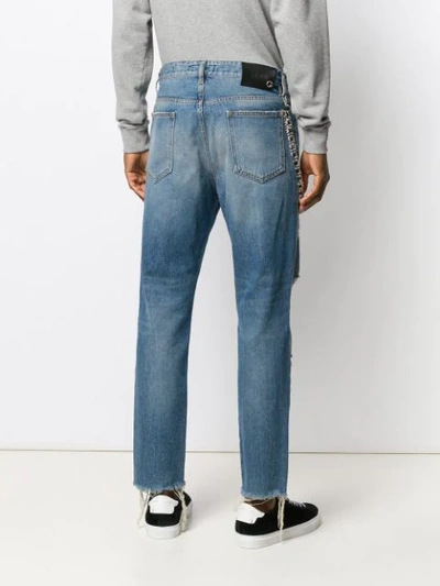 Shop Just Cavalli Distressed Slim Fit Jeans In Blue