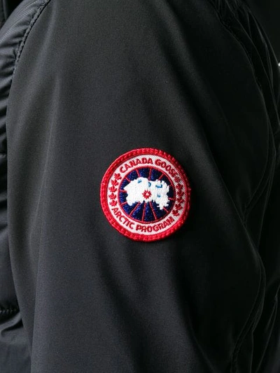 Shop Canada Goose Padded Hooded Coat In Black