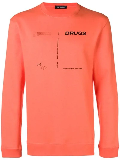Shop Raf Simons Drugs Cover Sweatshirt In Yellow