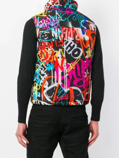 Shop Dsquared2 Graffiti Print Gilet - Multicolour