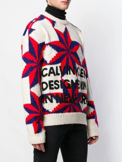 Shop Calvin Klein 205w39nyc Pullover Mit Stern In Neutrals