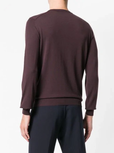 Shop Zanone Round Neck Jumper In Brown