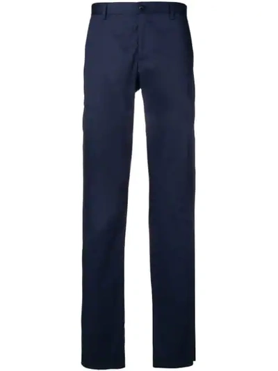 Shop Etro Straight Fit Chinos In Blue