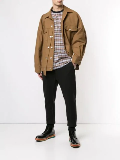 Shop Wooyoungmi Buttoned Trucker Jacket In Brown