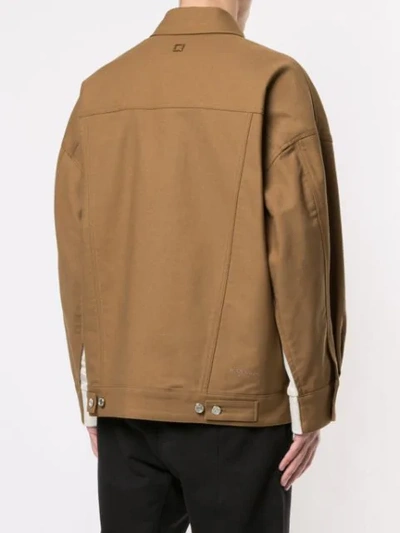 Shop Wooyoungmi Buttoned Trucker Jacket In Brown
