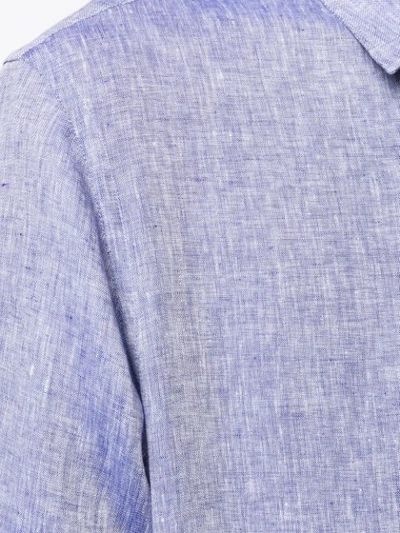 Shop Emporio Armani Plain Button Shirt In Purple