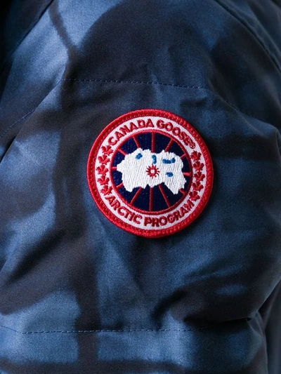 Shop Canada Goose Printed Hooded Jacket In Blue