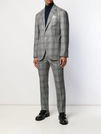 Shop Brunello Cucinelli Check Two Piece Suit In Grey