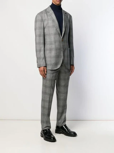 Shop Brunello Cucinelli Check Two Piece Suit In Grey