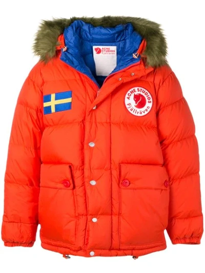 Shop Acne Studios X Fjällräven Reversible Down Jacket In Orange