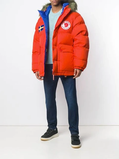 Shop Acne Studios X Fjällräven Reversible Down Jacket In Orange