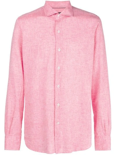 Shop Orian Plain Button Down Shirt In Pink