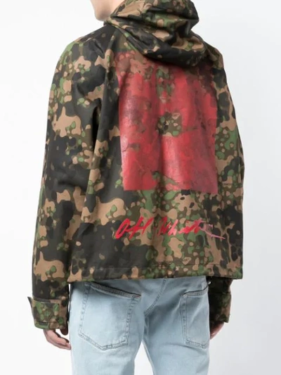 Shop Off-white Camouflage Print Pullover Jacket In Green