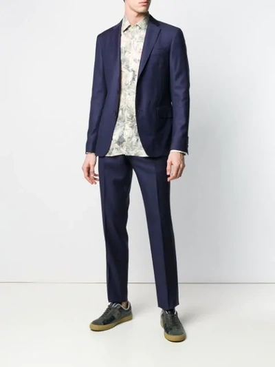 Shop Etro Semi Traditional Suit In Blue