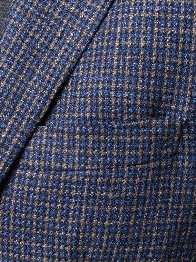 Shop Borrelli Check Blazer Jacket In Blue