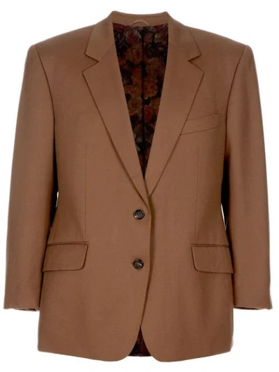 Shop Burberry Vintage Long-sleeve Buttoned Blazer - Brown