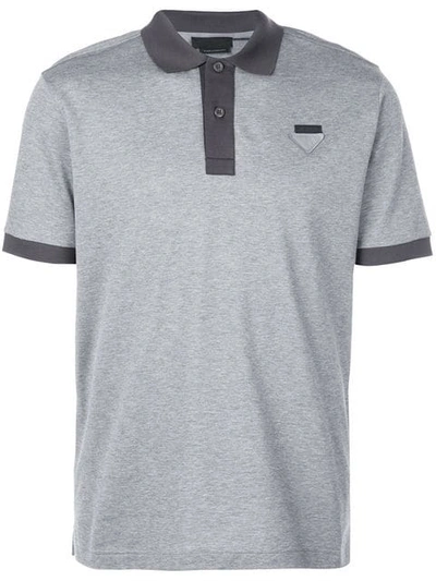 Shop Prada Shortsleeved Polo Shirt In Grey