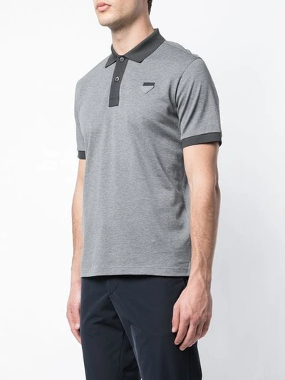 Shop Prada Shortsleeved Polo Shirt In Grey