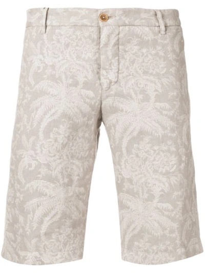 Shop Etro Floral Print Chino Shorts In Grey