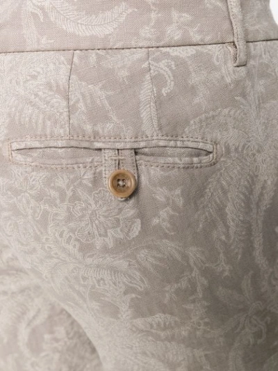 Shop Etro Floral Print Chino Shorts In Grey