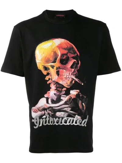 Shop Intoxicated Skull Print Logo T-shirt In Black