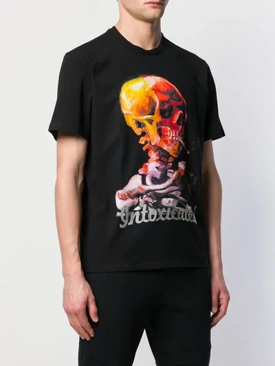 Shop Intoxicated Skull Print Logo T-shirt In Black