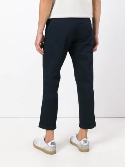 Shop Visvim Cropped Tailored Trousers - Blue