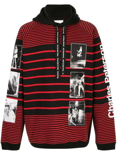 Takahiromiyashita The Soloist Band Graphic Stripe Hoodie In Red