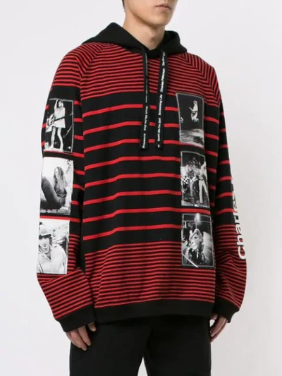 Takahiromiyashita The Soloist Band Graphic Stripe Hoodie In Red