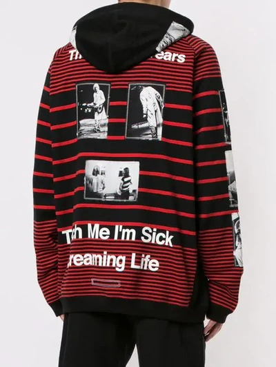 Takahiromiyashita The Soloist Band Graphic Stripe Hoodie In Red