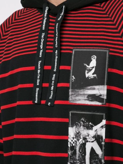 Takahiromiyashita The Soloist Band Graphic Stripe Hoodie In Red