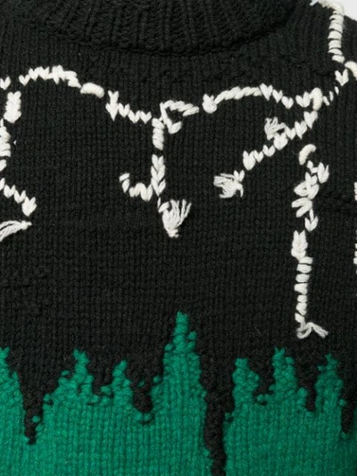 Shop Prada Hand-knitted Jacquard Jumper In Black
