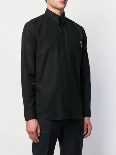 Shop Givenchy Logo Trim Shirt In Black
