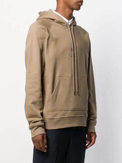 Shop Neil Barrett Logo Embroidered Hoodie In 2007 Khaki/black