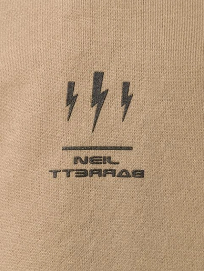 Shop Neil Barrett Logo Embroidered Hoodie In 2007 Khaki/black