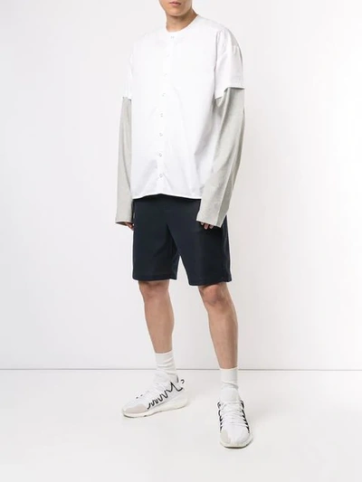 Shop Geym Double-sleeve Oversized Shirt In White