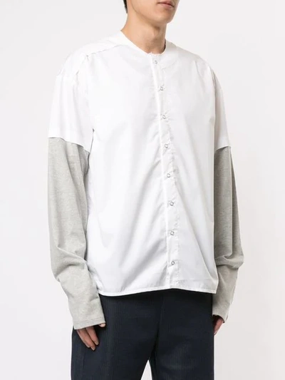 Shop Geym Double-sleeve Oversized Shirt In White