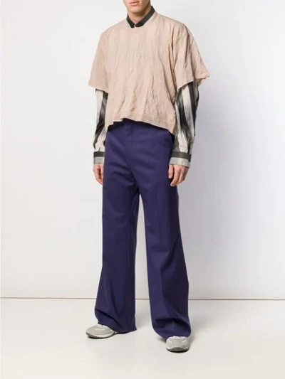 Shop Lanvin Cropped Crew Neck T-shirt In Neutrals